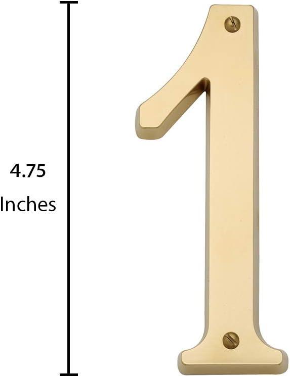 4.75" Polished Brass House Number One