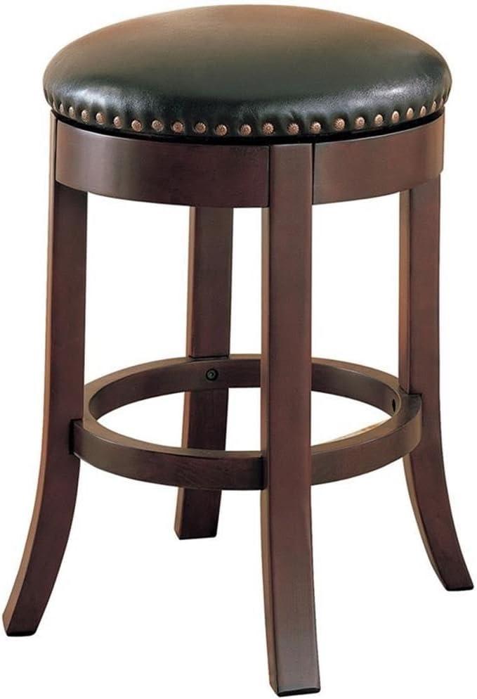 Aboushi Swivel Counter Height Stools with Upholstered Seat Brown (Set of 2)