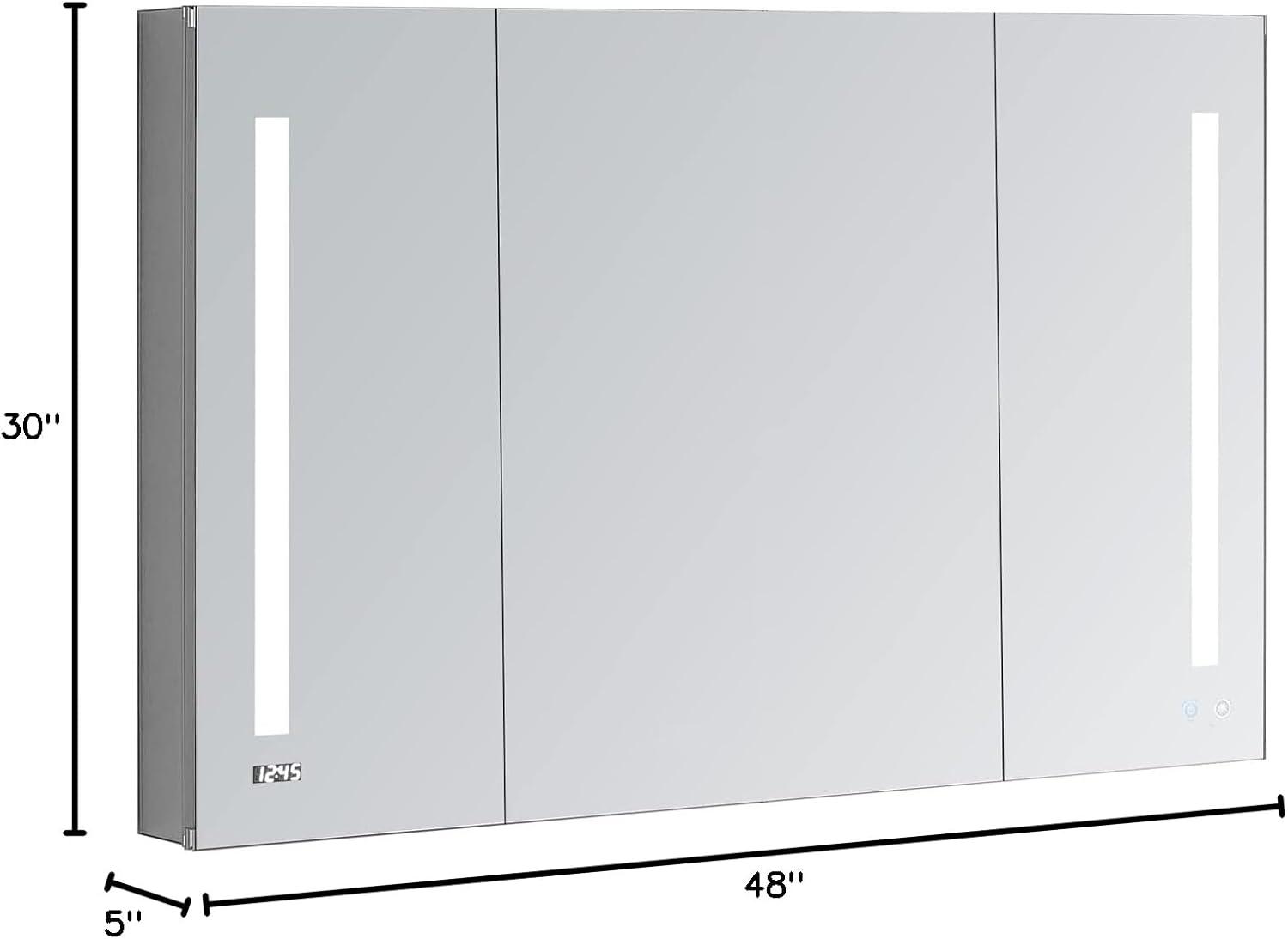 AQUADOM Signature Royale LED Medicine Cabinet, Defogger, LED 3X Makeup Mirror, Electrical Outlets