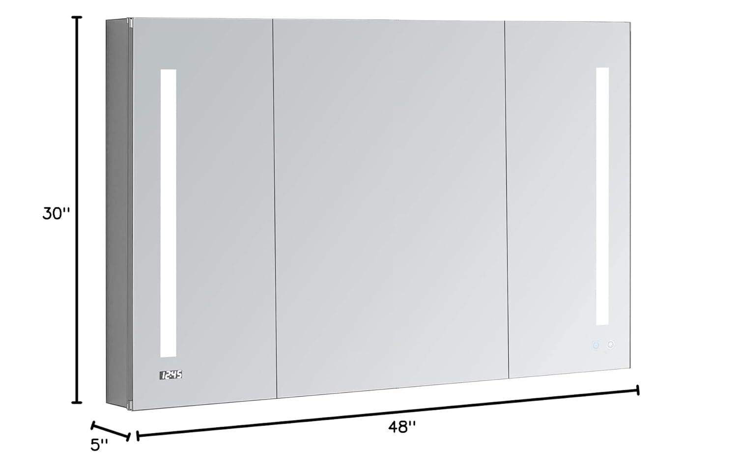 AQUADOM Signature Royale LED Medicine Cabinet, Defogger, LED 3X Makeup Mirror, Electrical Outlets