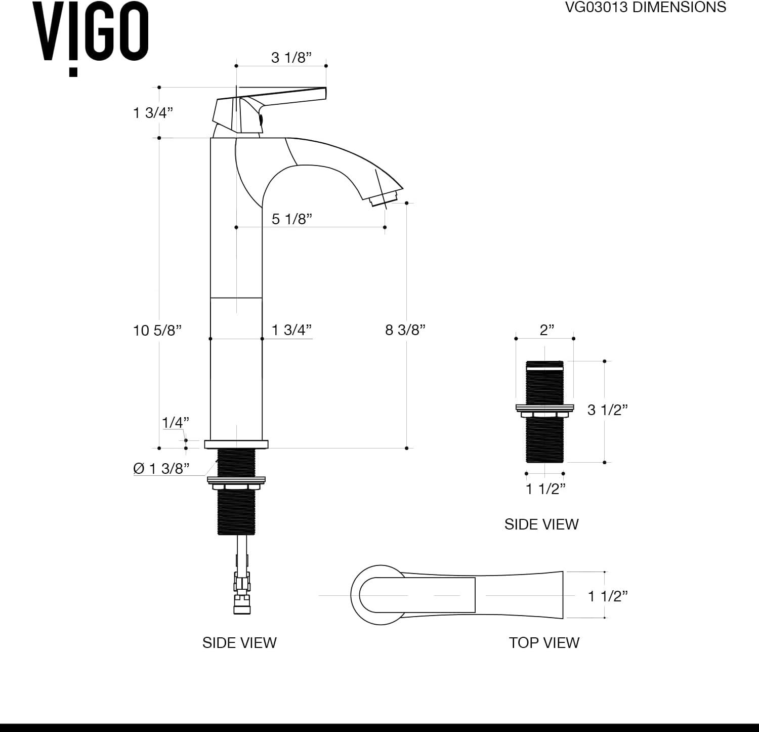 Linus 11" H Single Handle Vessel Sink Bathroom Faucet Set