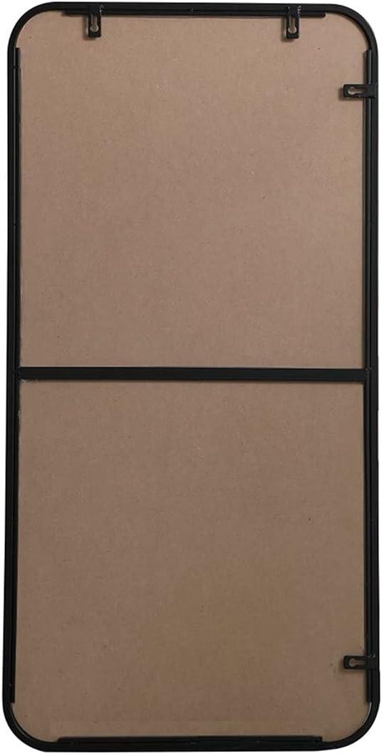Elegant Lighting Soft corner metal rectangular mirror 18x36 inch in Black