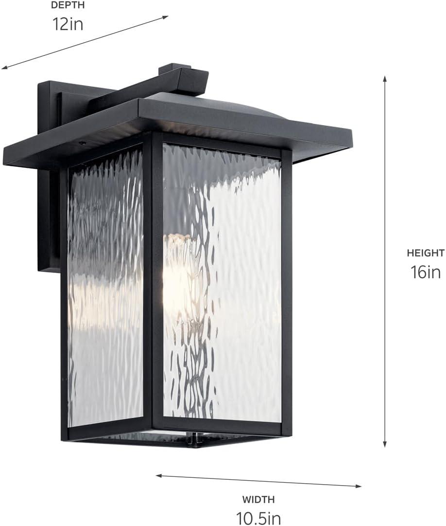 Capanna 16" Black and Bronze Outdoor Wall Sconce with Clear Glass