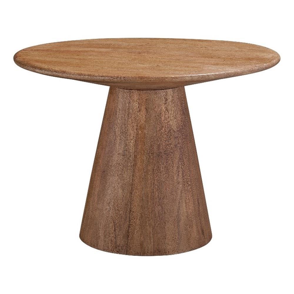 Chestnut Brown Round Mango Wood Dining Table