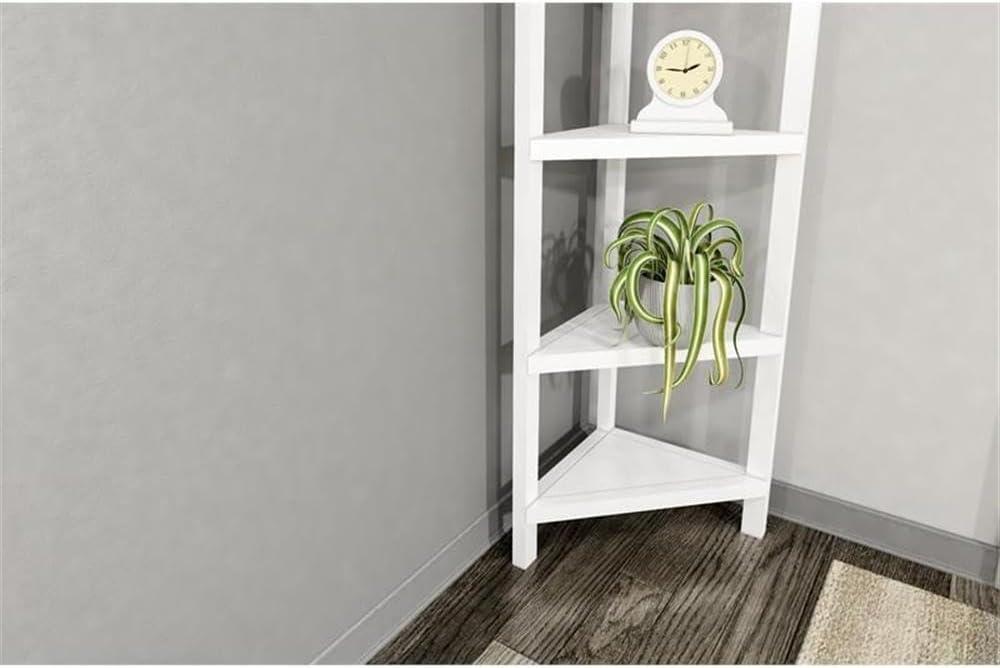 NewRidge 4-Tier Corner Wooden Bookcase White