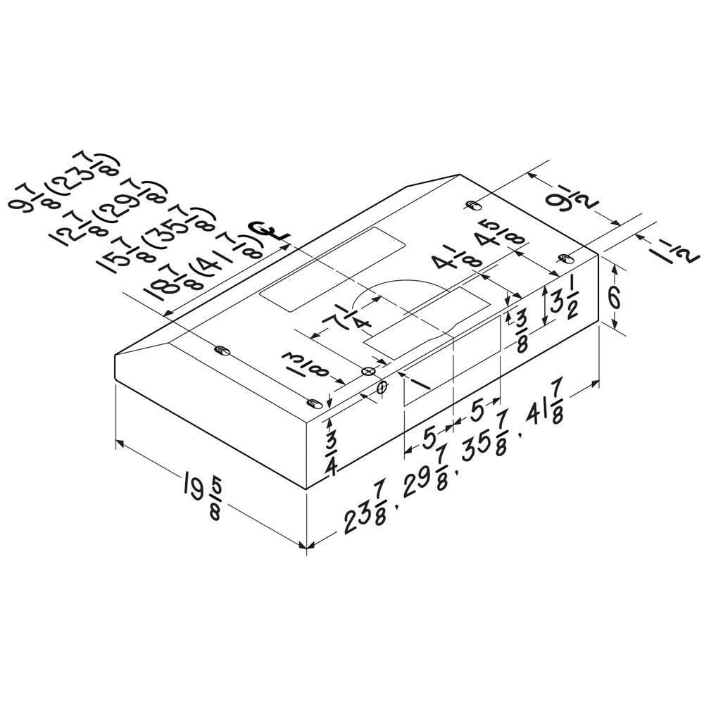 36" Range Hood, Glacier, 250 CFM