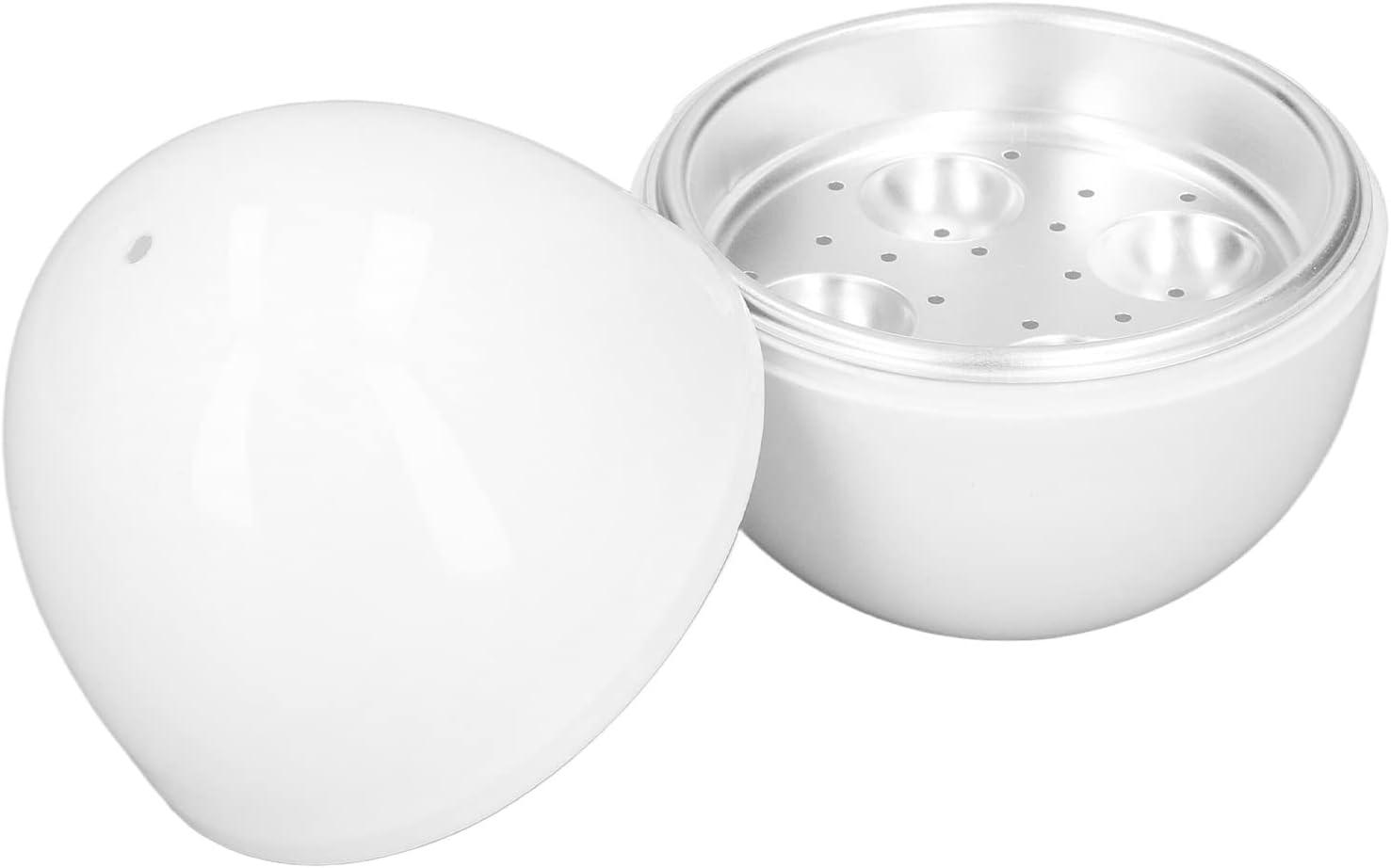 EggFecto Microwave Egg Cooker for Hard Boiled Eggs - 4 Rapid Microwave Hard Boiled Egg Cooker with Strong PP Exterior and Aluminum Tray
