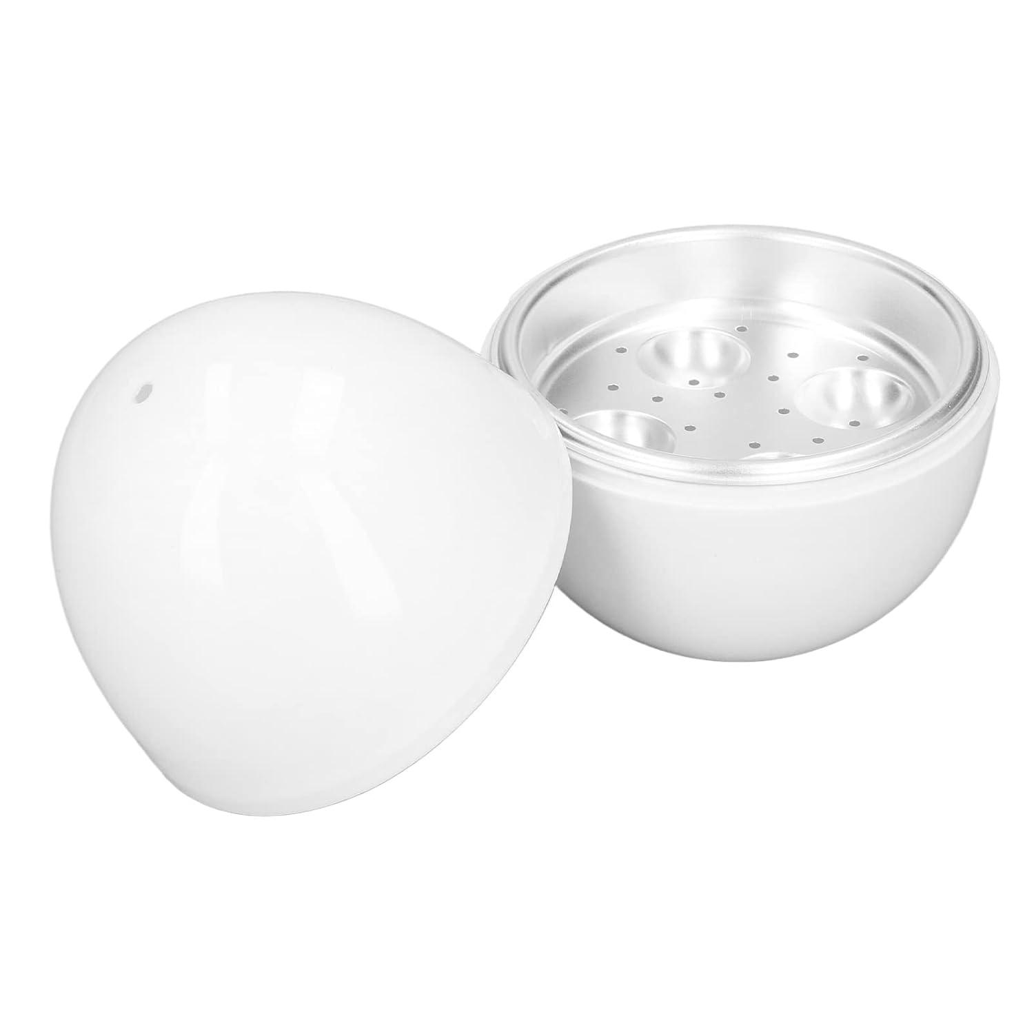 EggFecto Microwave Egg Cooker for Hard Boiled Eggs - 4 Rapid Microwave Hard Boiled Egg Cooker with Strong PP Exterior and Aluminum Tray