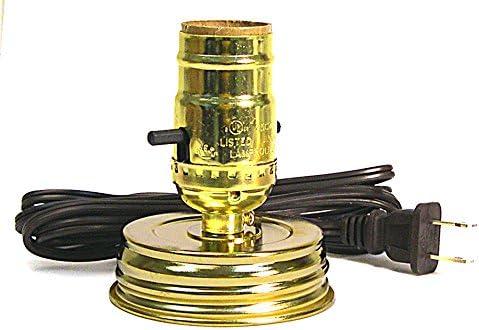 Creative Hobbies Mason Jar Lamp Making Kit is Pre-Wired and Easy to Use Gold Color Lid Socket