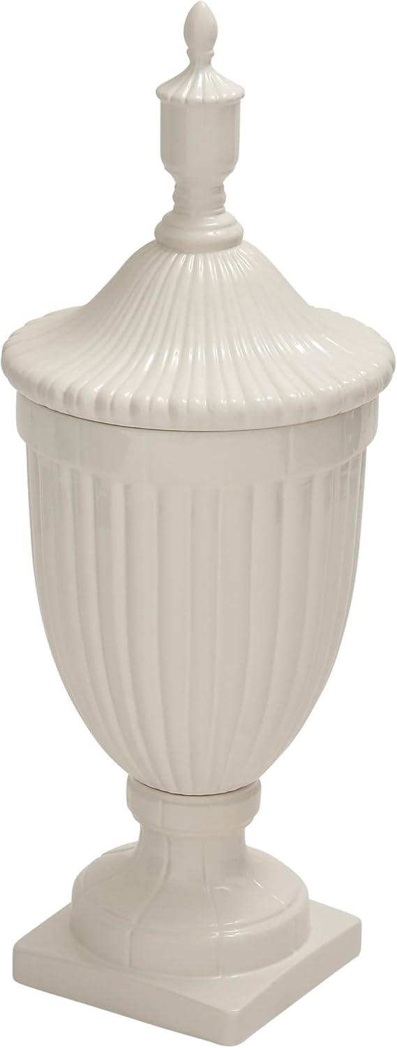26" Modern Ceramic Urn Vase White - Olivia & May: Large Tabletop Decor, Novelty Design