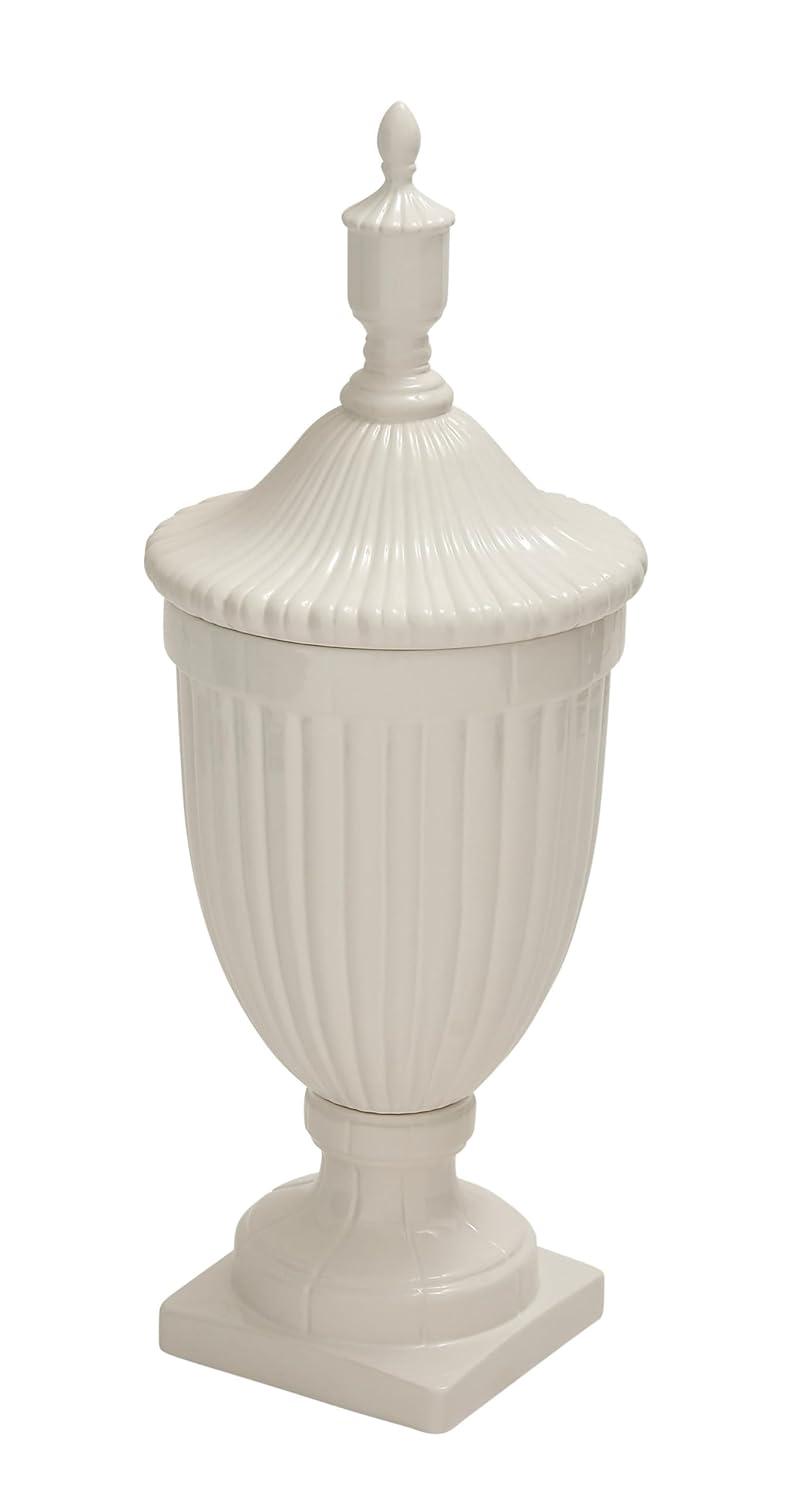 26" Modern Ceramic Urn Vase White - Olivia & May: Large Tabletop Decor, Novelty Design