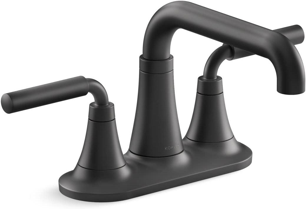Tone Two-Handle Centerset Bathroom Sink Faucet with Clicker Drain, 0.5 GPM