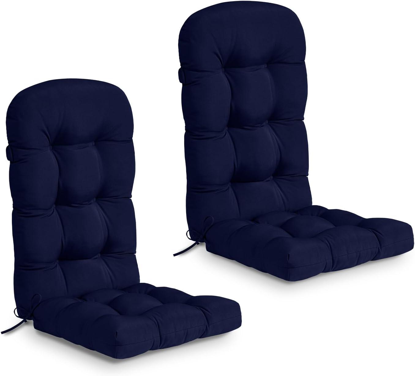 Crestlive Products Adirondack Style Patio Outdoor Chair Cushion for Adirondack Chair or Lounge Rocking Chair - See picture 2-Piece Set, Navy Blue