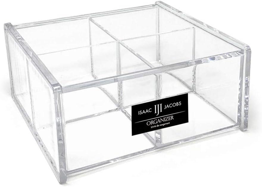 Isaac Jacobs Clear Acrylic 4-Compartment Organizer with Lid