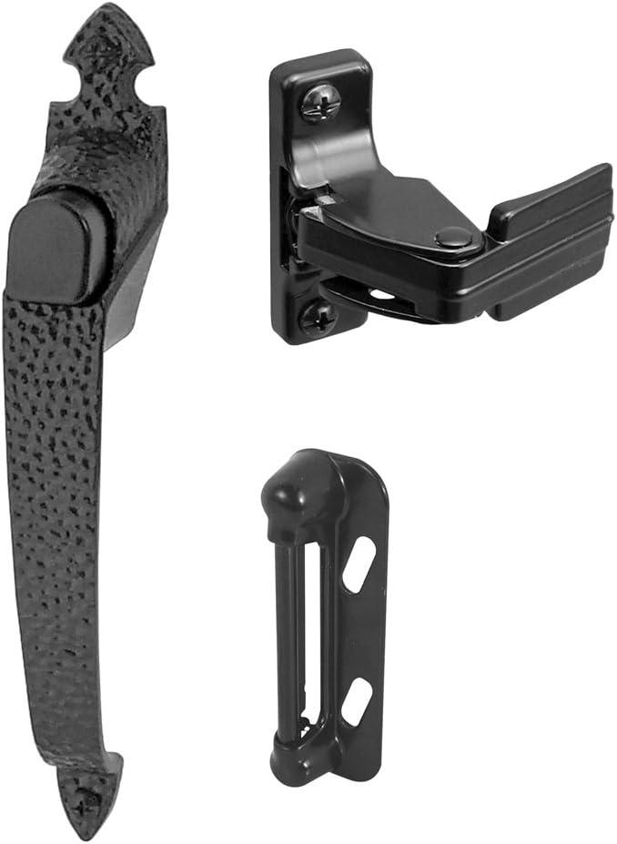 Prime-Line Colonial Push Button Screen or Storm Door Latch, Black (Single Pack)