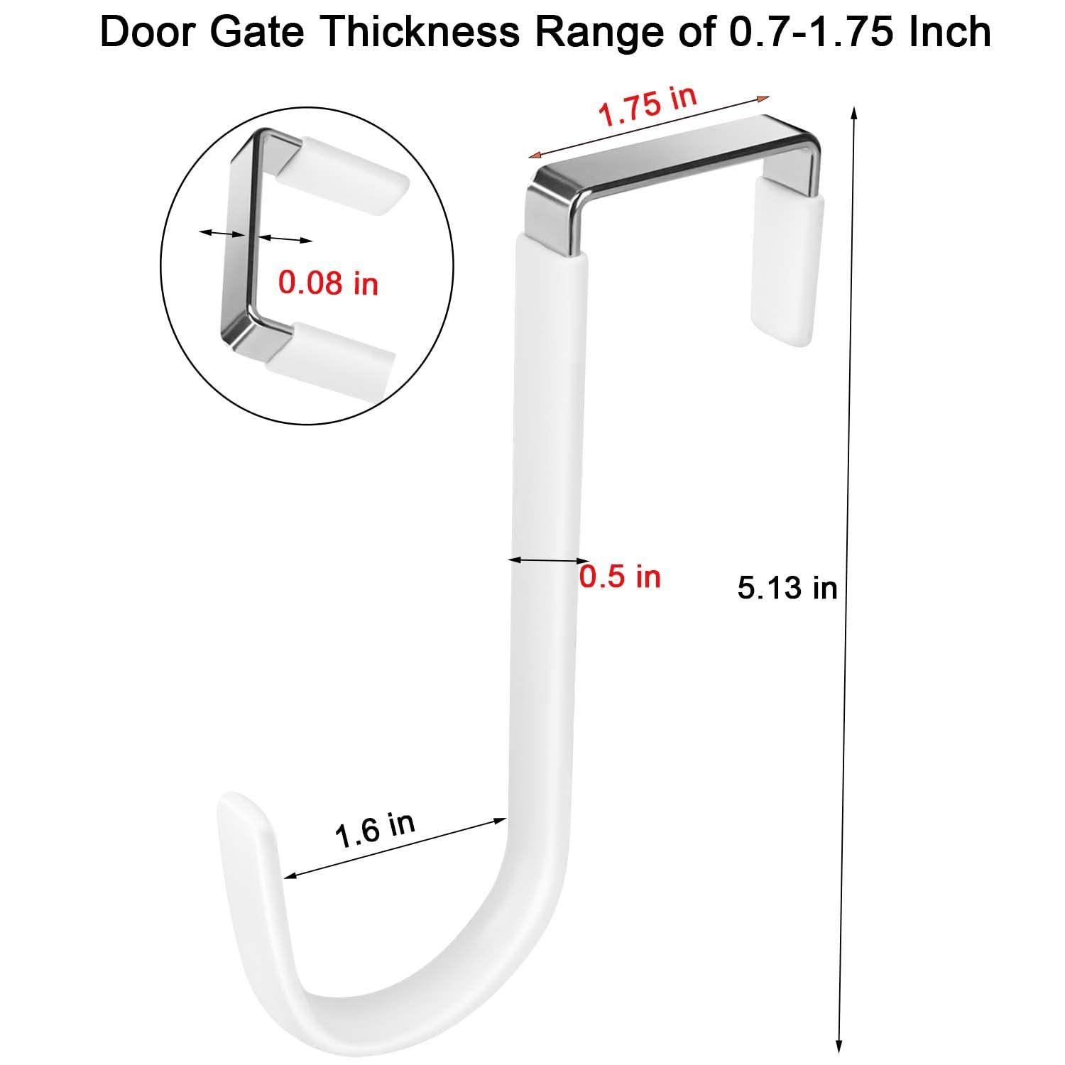 Over The Door Hooks, 4 Pack Upgraded Long Door Hangers Hooks with Rubber Prevent Scratches Heavy Duty Organizer Hooks for Hanging Clothes, Towels, Hats, Coats, Bags Black