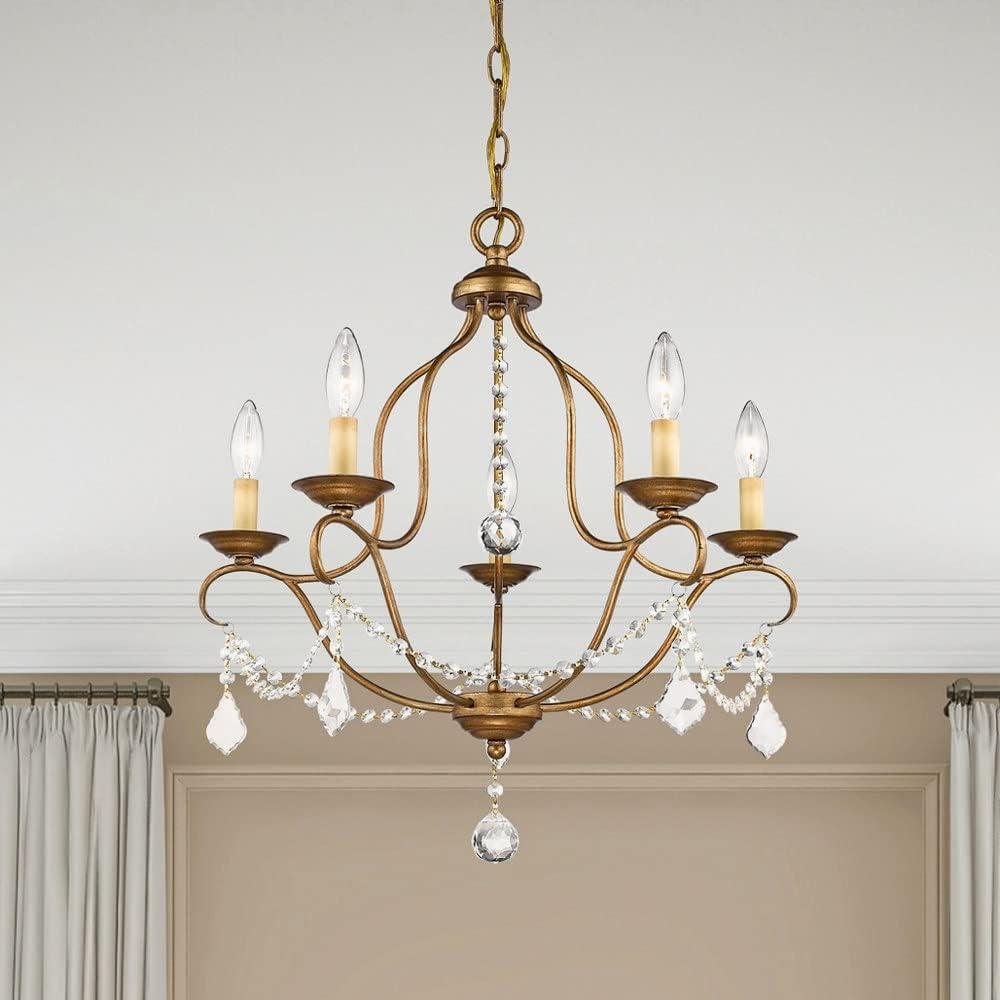 Livex Lighting Chesterfield 5 - Light Chandelier in  Hand Applied Venetian Golden Bronze