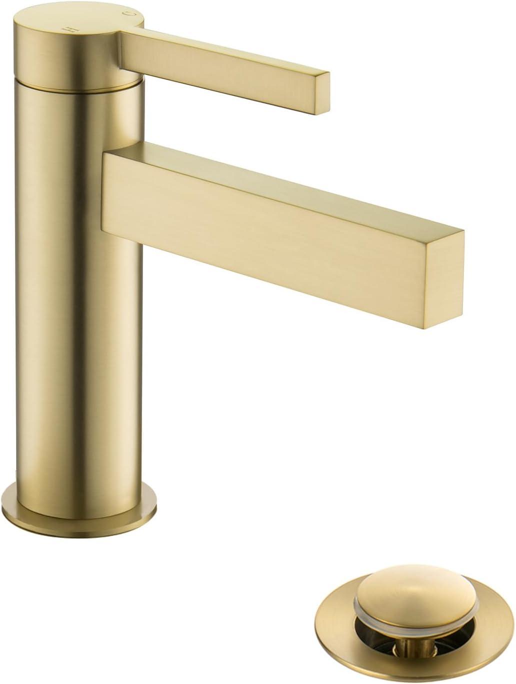 Single-Hole Single-handle Bathroom Faucet with Drain Assembly