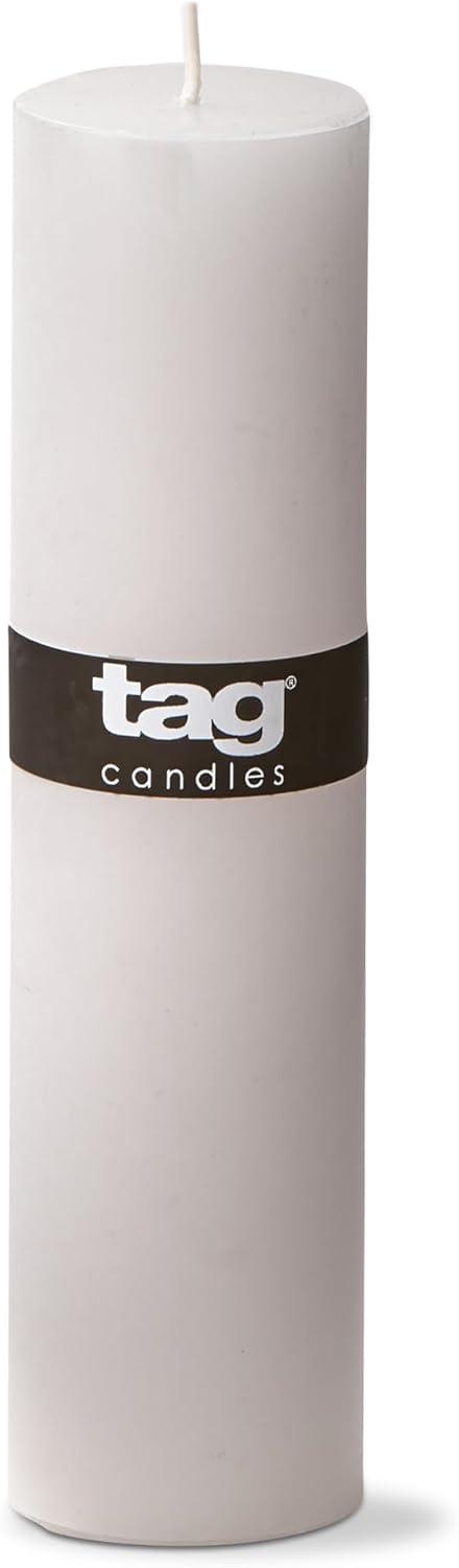 White 8" Dripless Scented Pillar Candle with Bow