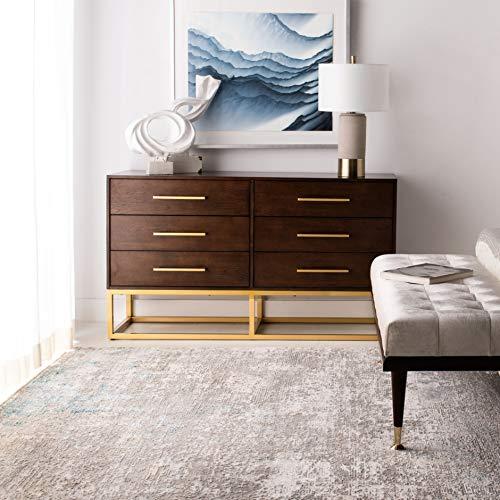 Estelle Transitional Walnut Dresser with Brass Accents 56"