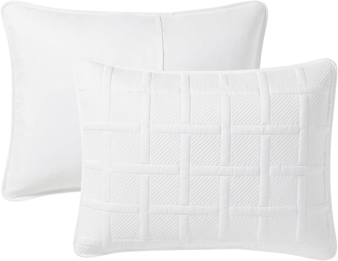 VCNY Square 3-Piece Solid Pinsonic Textured Quilt Set