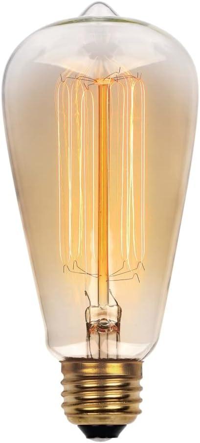 Amber Vintage-Inspired 60W Incandescent ST20 Bulbs, Pack of 6