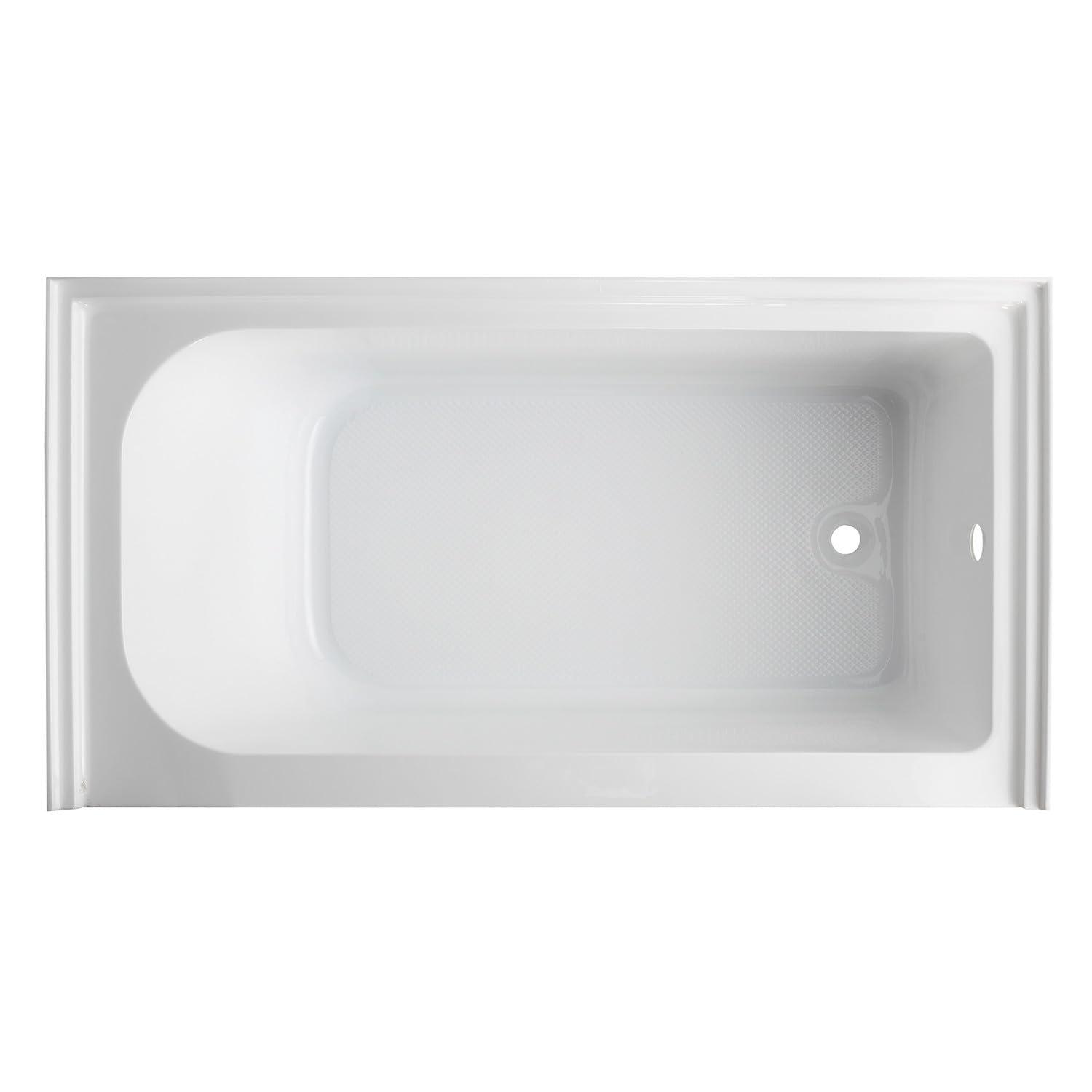 Kingston Brass Aqua Eden 60-Inch Acrylic Rectangular 3-Wall Alcove Tub with Anti-Skid Surface