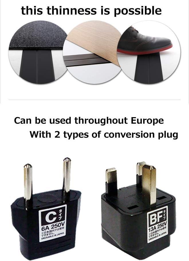 the thinnest extension (power) cord in the world 0.003-Inch Flat Code 9.84-Feet Black