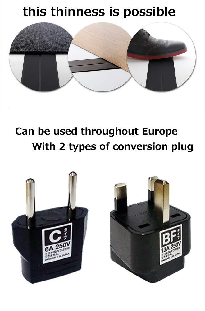 the thinnest extension (power) cord in the world 0.003-Inch Flat Code 9.84-Feet Black