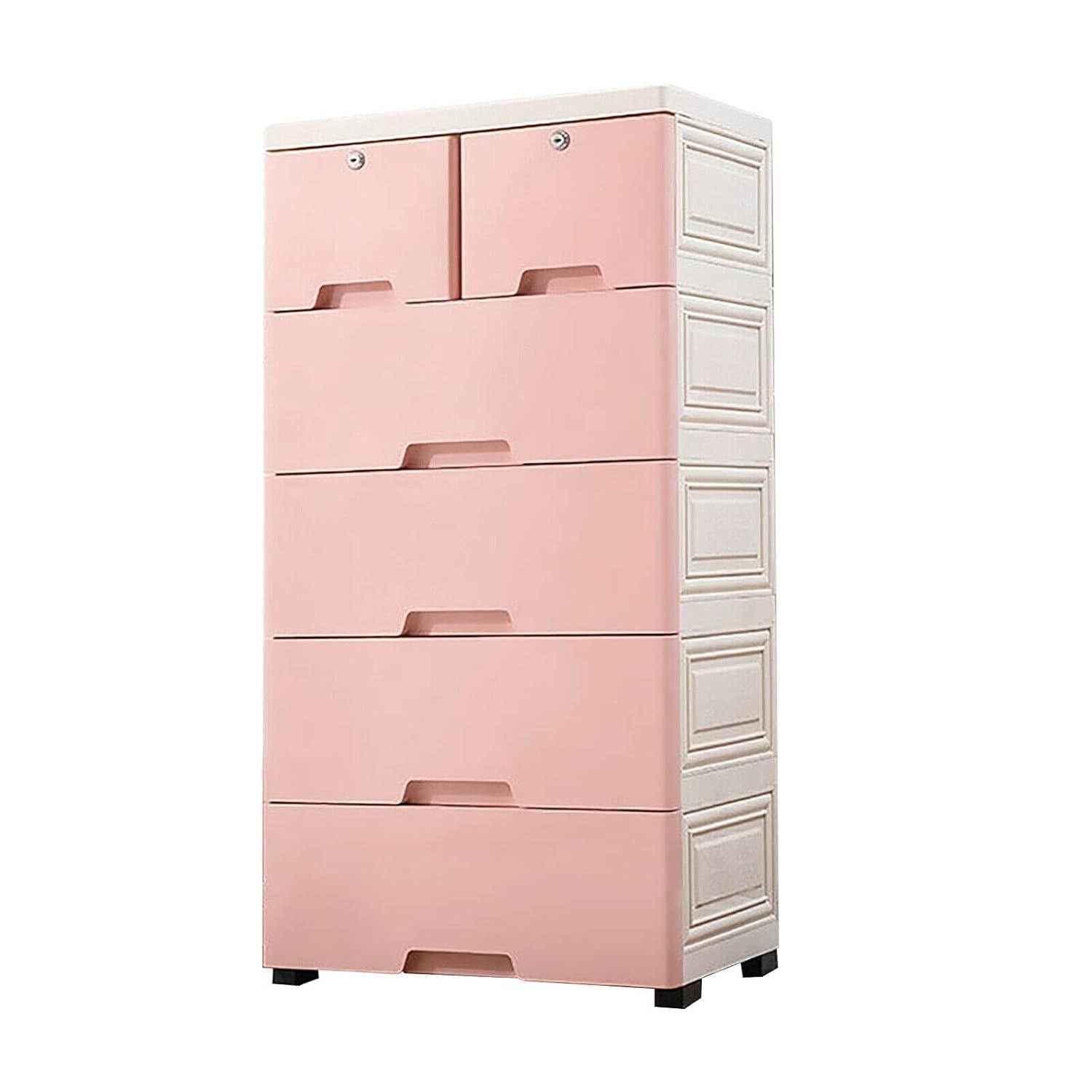 Plastic Storage Dresser Bedroom 6 Drawer Clothes Organizer Tower Cabinet Office