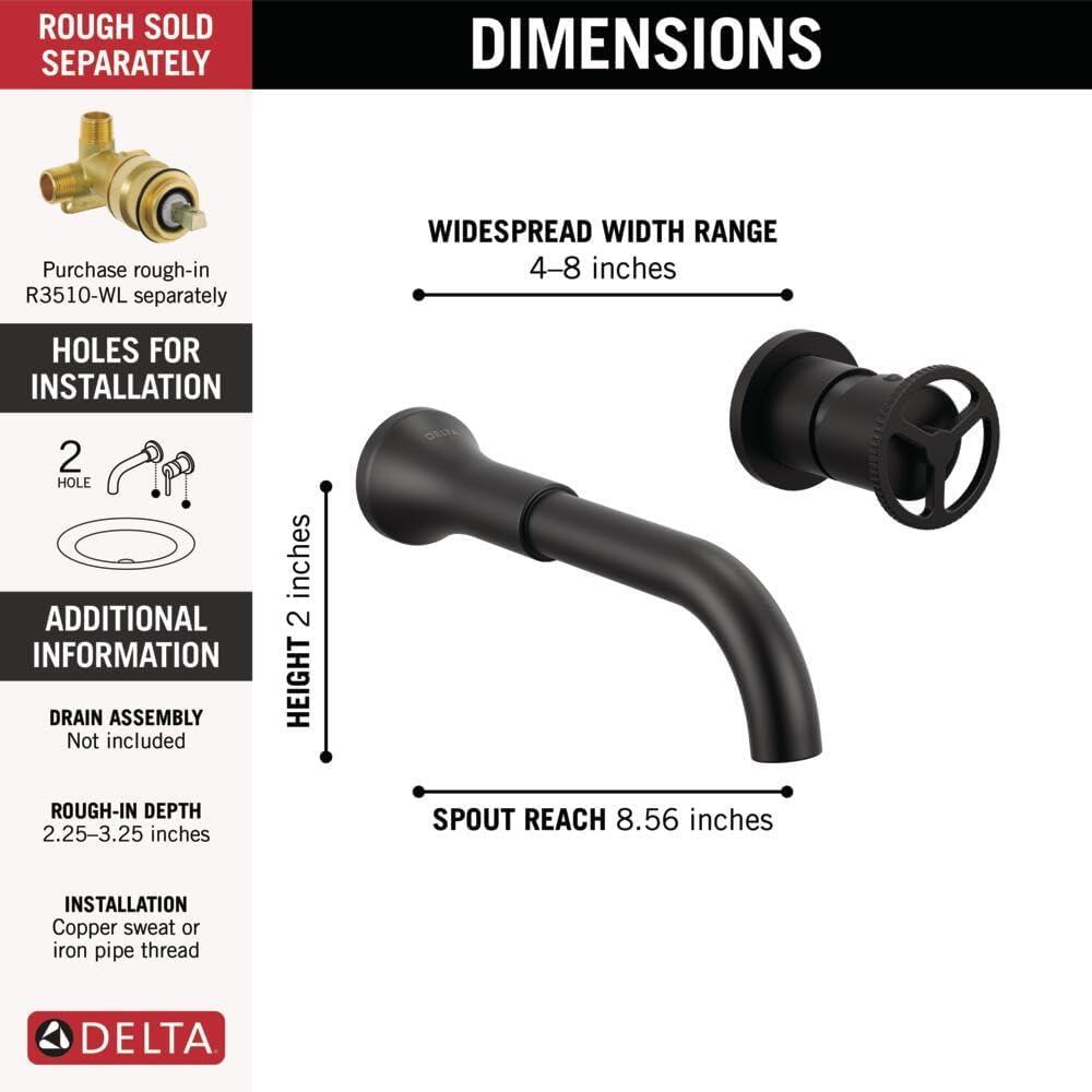 Trinsic Two Handle Wall Mount Bathroom Faucet Trim