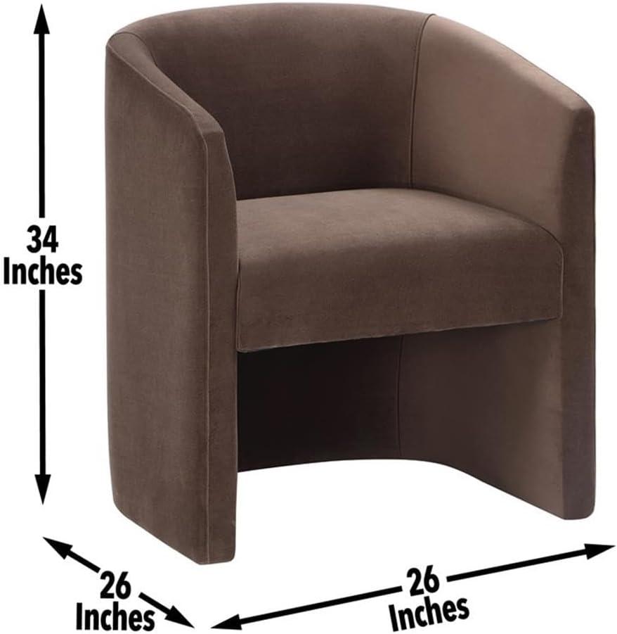 Iris Upholstered Dining or Accent Chair in Cocoa Velvet