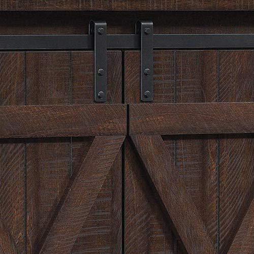 Twin Star Home Terryville Barn Door TV Stand for TVs up to 60", Dark Gray