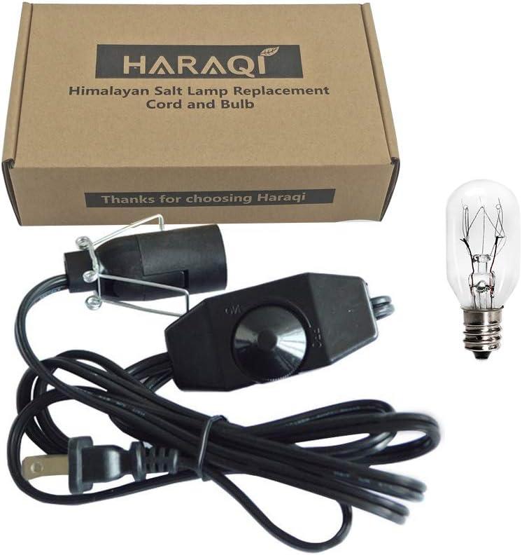Haraqi Himalayan Salt Lamp Cord and Bulb with Dimmer Switch