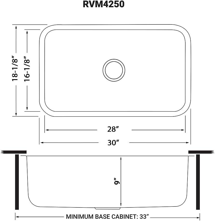 33 in. Stainless Steel Drop-in Single Bowl Kitchen Sink