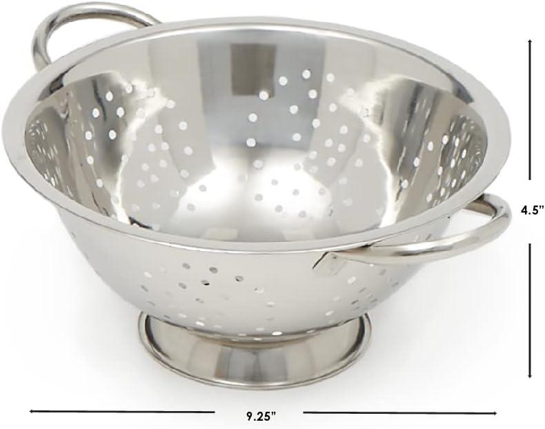 Depot Esh Stainless Steel Deep Colander, Silver,3 Quart