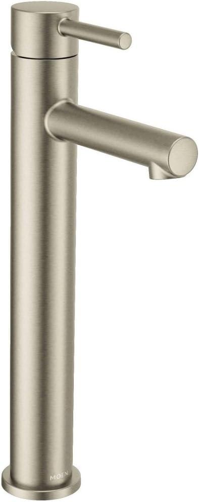 Sleek Modern 12" High-Arc Vessel Bathroom Faucet in Brushed Nickel