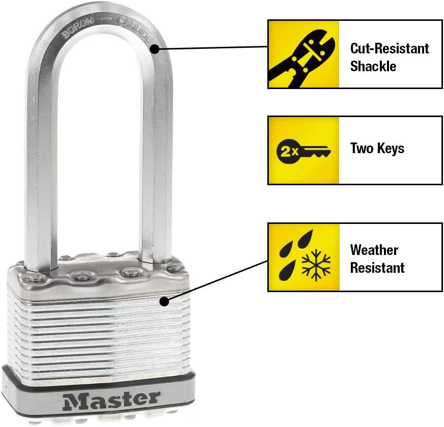 Master Lock 2" W Steel Dual Ball Bearing Locking Padlock 1 pk Keyed Alike