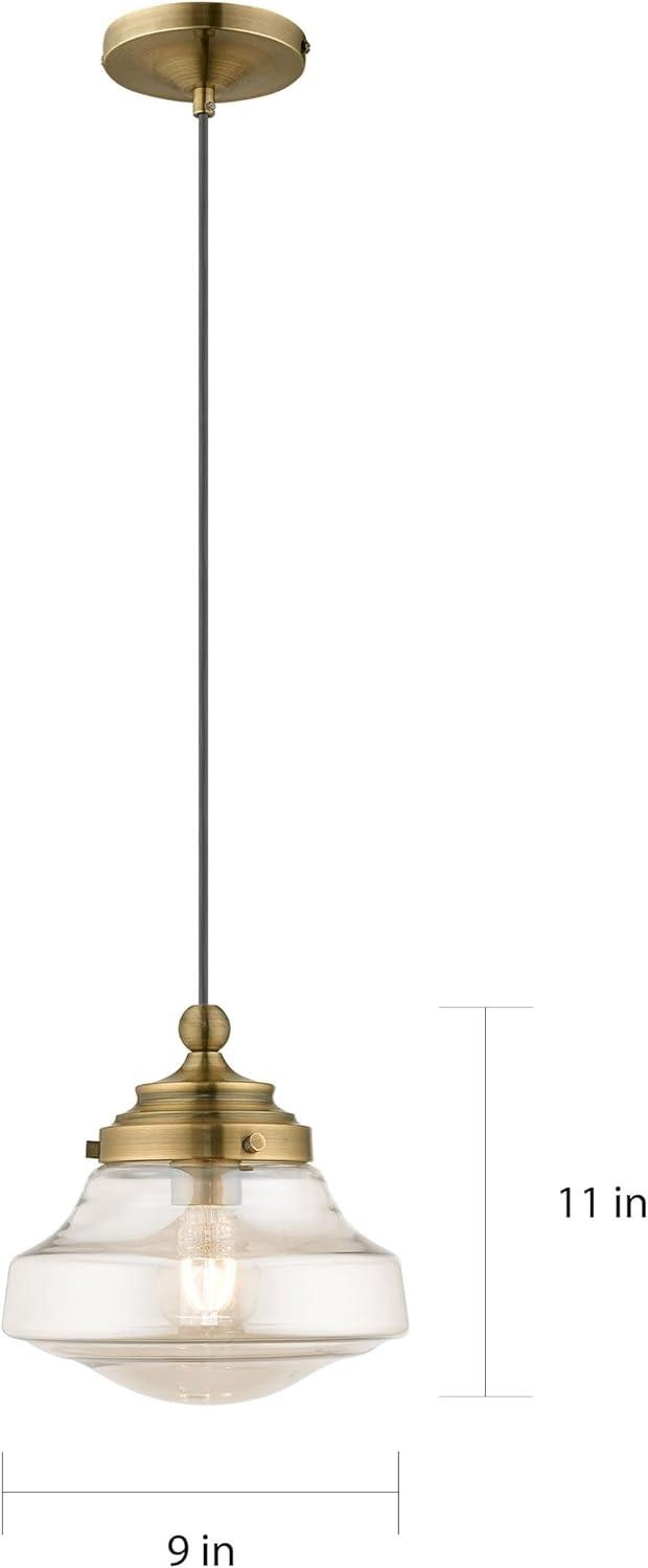 Livex Lighting Art Glass 1 - Light Pendant in  English Bronze