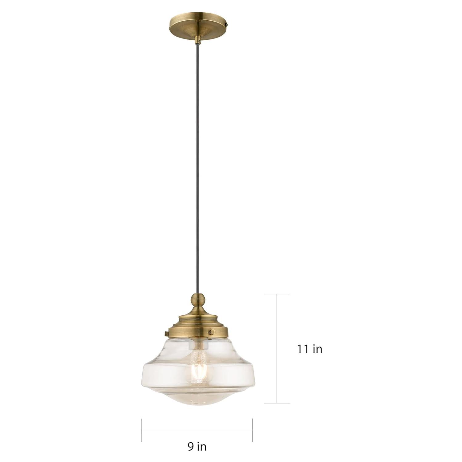 Livex Lighting Art Glass 1 - Light Pendant in  English Bronze