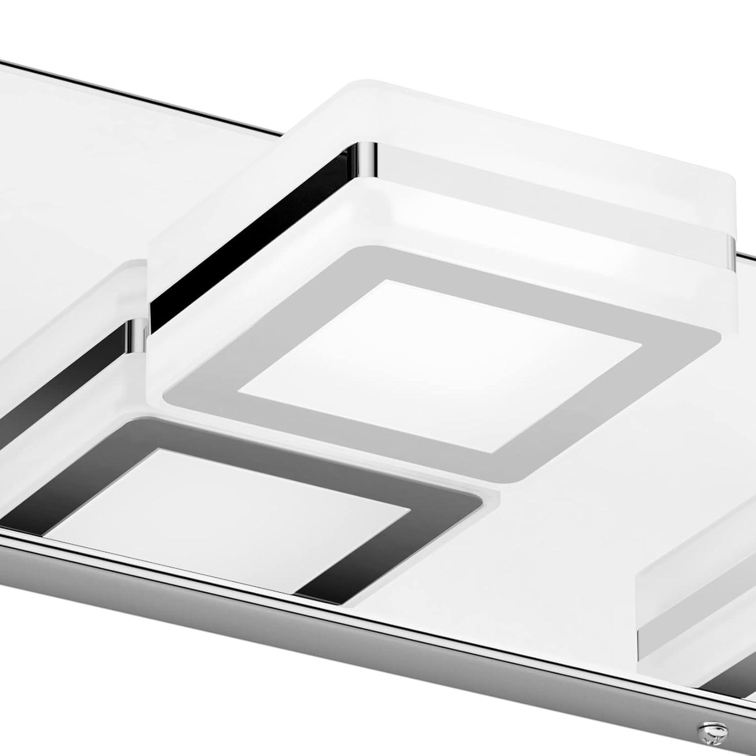 Ralbay Modern 6 Light Vanity Light Chrome Bathroom Vanity Lighting Fixtures Over Mirror Acrylic Up and Down Chrome Bathroom Wall Mounted Lights