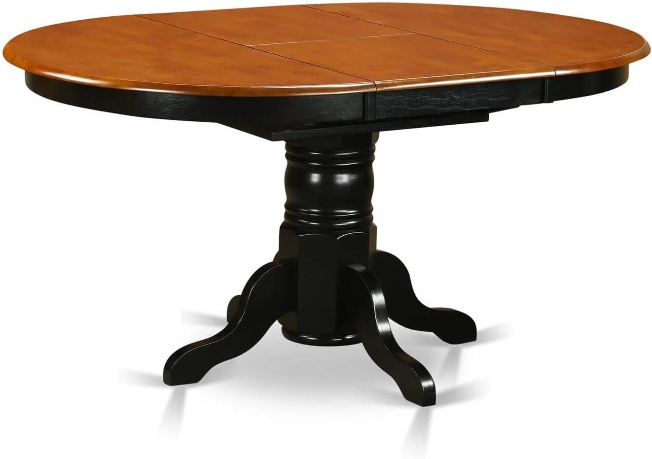 East West Furniture Kenley Traditional Wood Dining Table in Black/Cherry