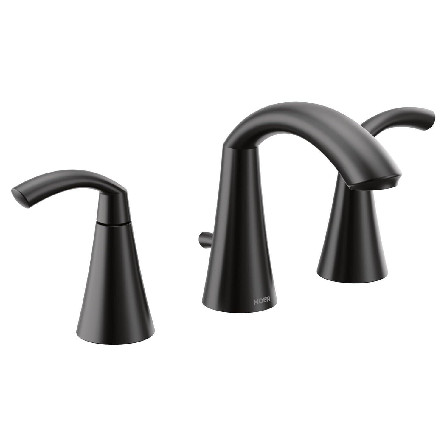 Moen Glyde Widespread Bathroom Faucet with Drain Assembly T6173BL