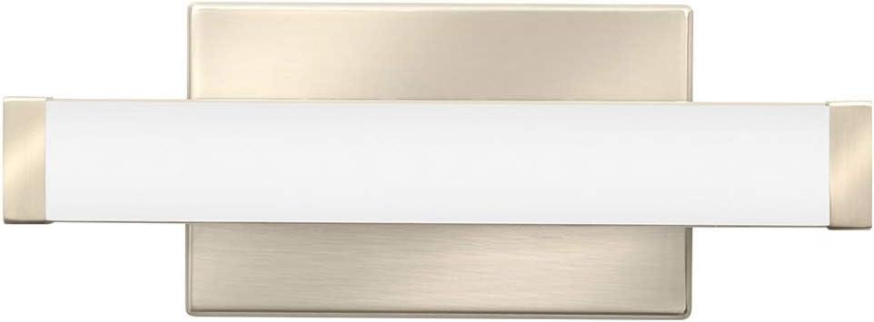 Contemporary Square Vanity 12" Brushed Nickel LED Bath Bar