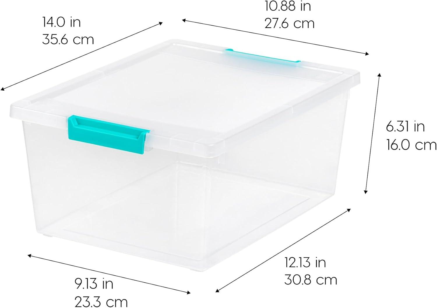 IRIS USA Modular Stackable Plastic Storage Container with Secure Buckle-up Lid