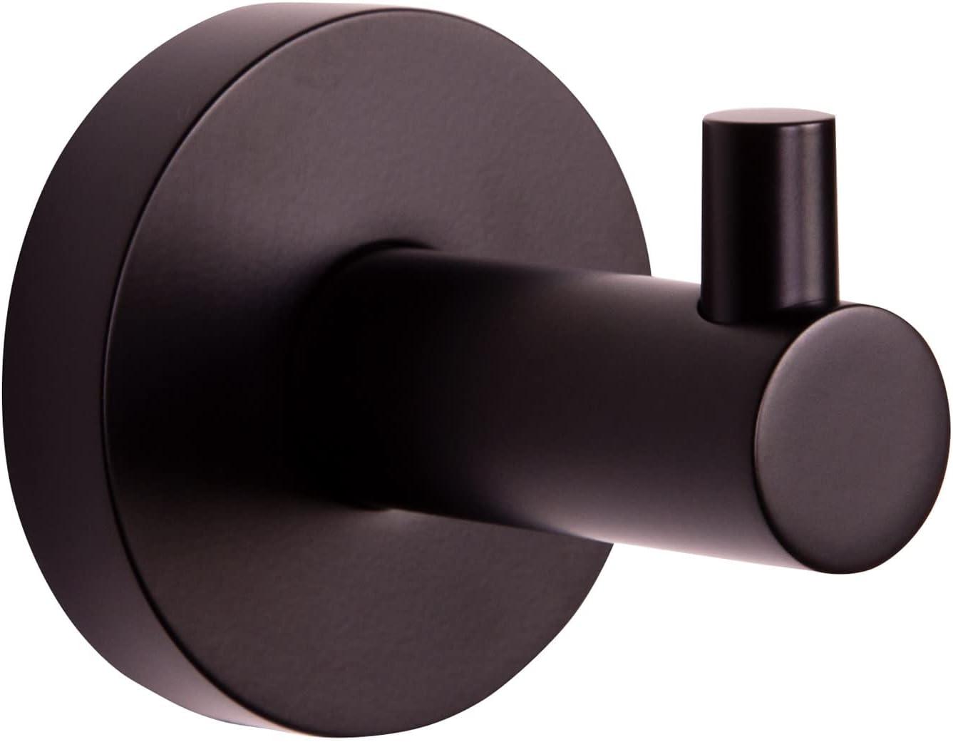 Matte Black Zinc Modern Robe and Towel Hook