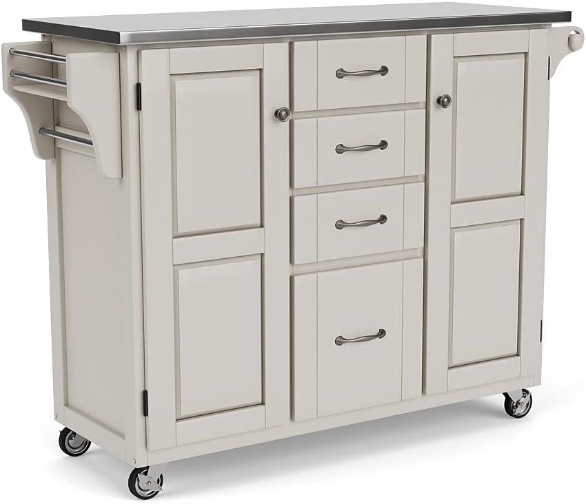 Homestyles Create-a-Cart Wood Kitchen Cart in Off White