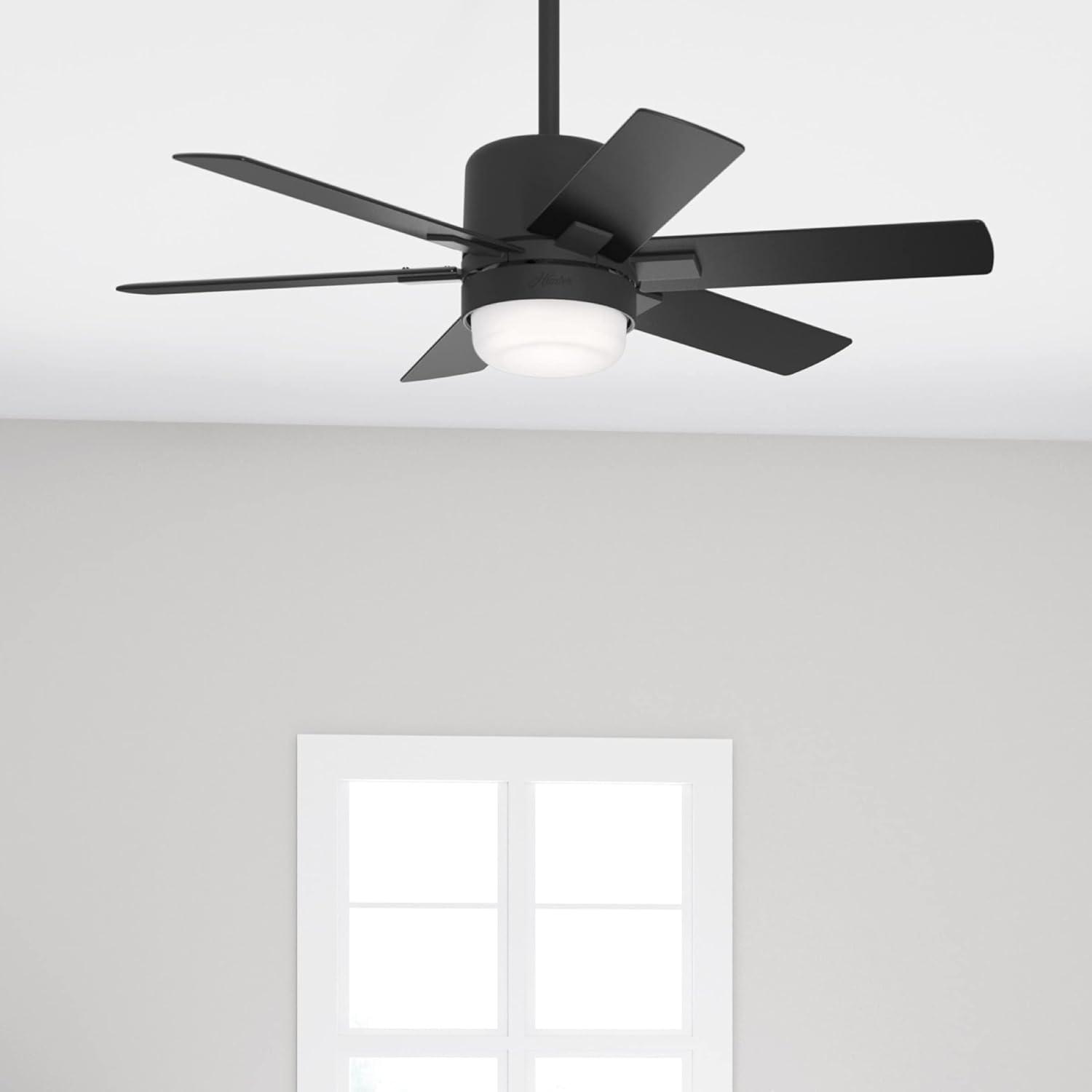 Radeon 44" Matte Black Smart Ceiling Fan with LED Light and Remote