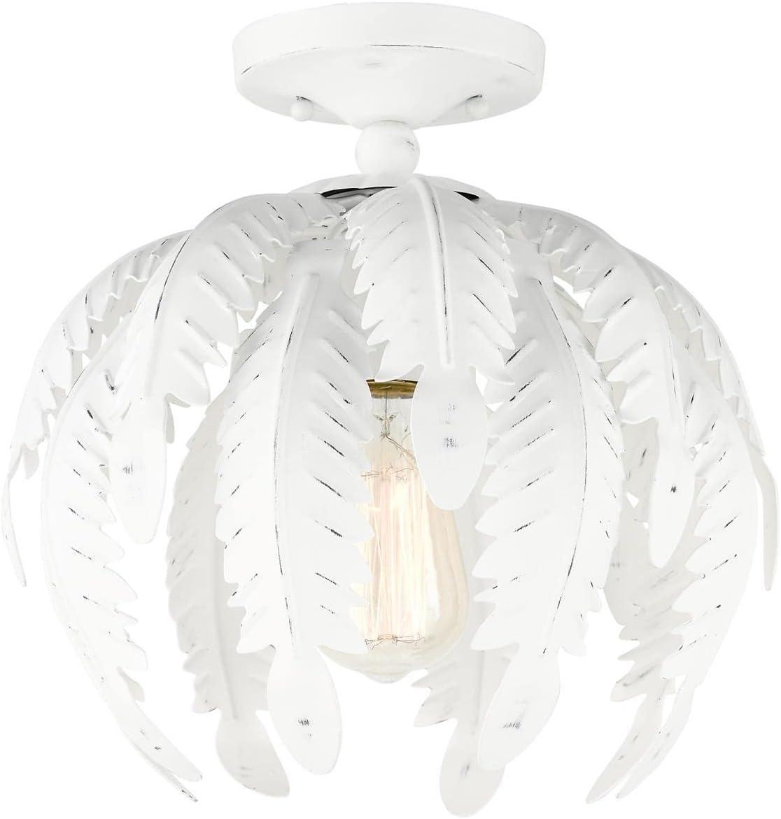 Livex Lighting Acanthus 1 - Light Semi-Flush Mount in  Antique White