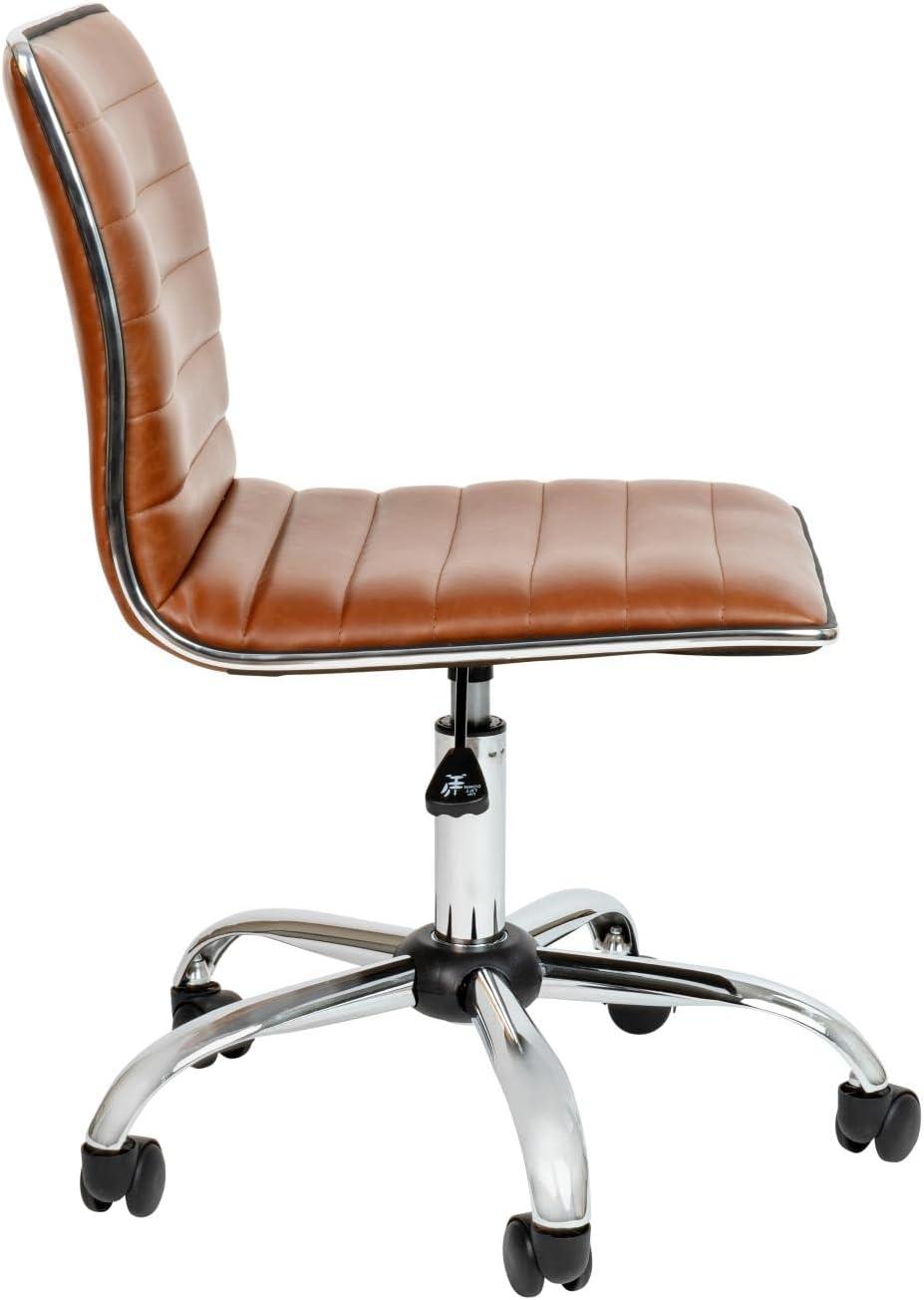 Flash Furniture Merchiston Low-Back Modern Ribbed Upholstered Vinyl Swivel Desk Chair by Flash Furniture